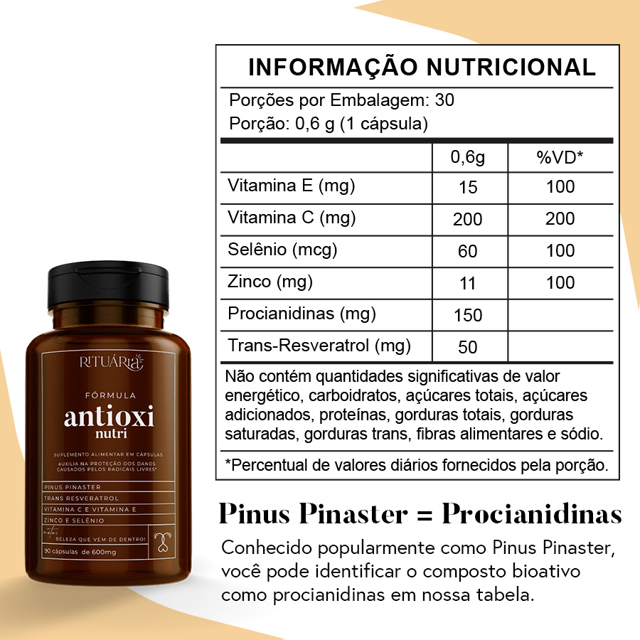 3 Fórmula Antioxi Nutri 30 cápsulas (3 meses)
