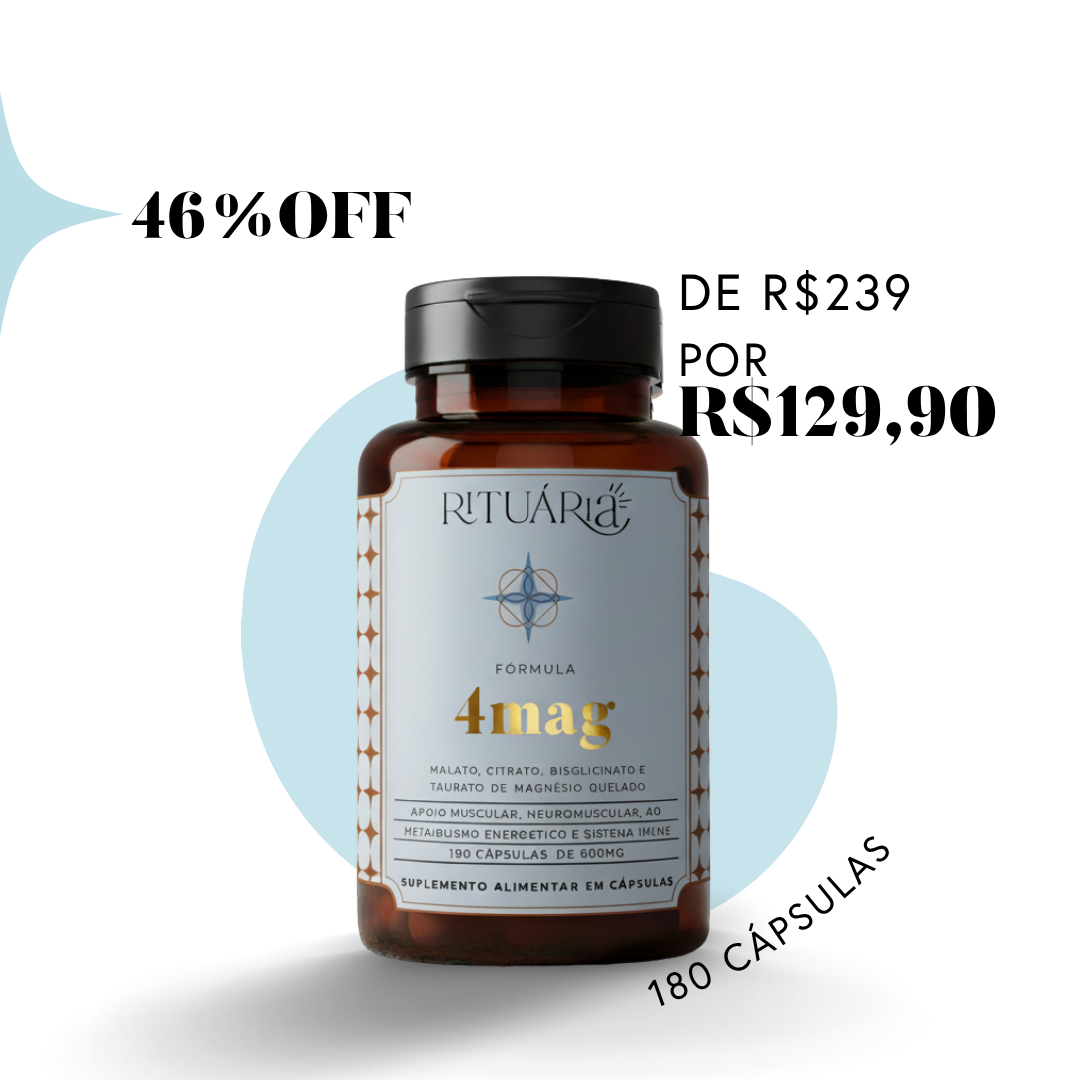 Fórmula 4Mag (Magnésio) - 90 dias (180 cápsulas)