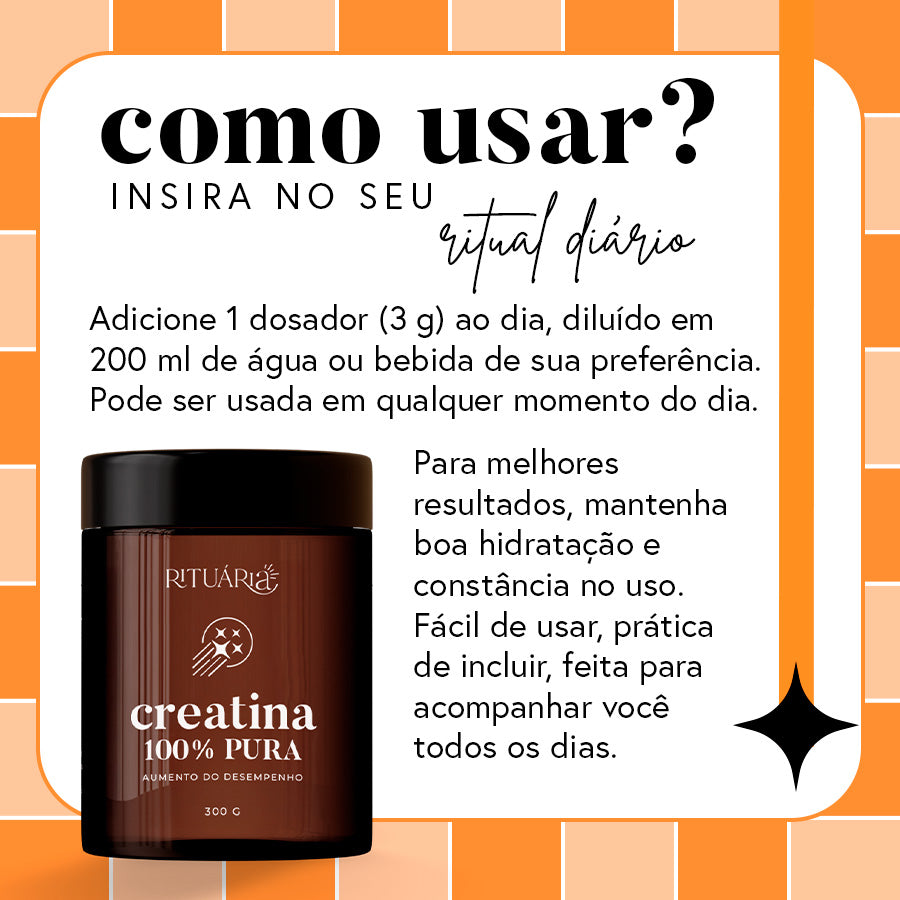 Creatina 100% Pura (Micronizada e Monohidratada) | 300 g | 100 doses
