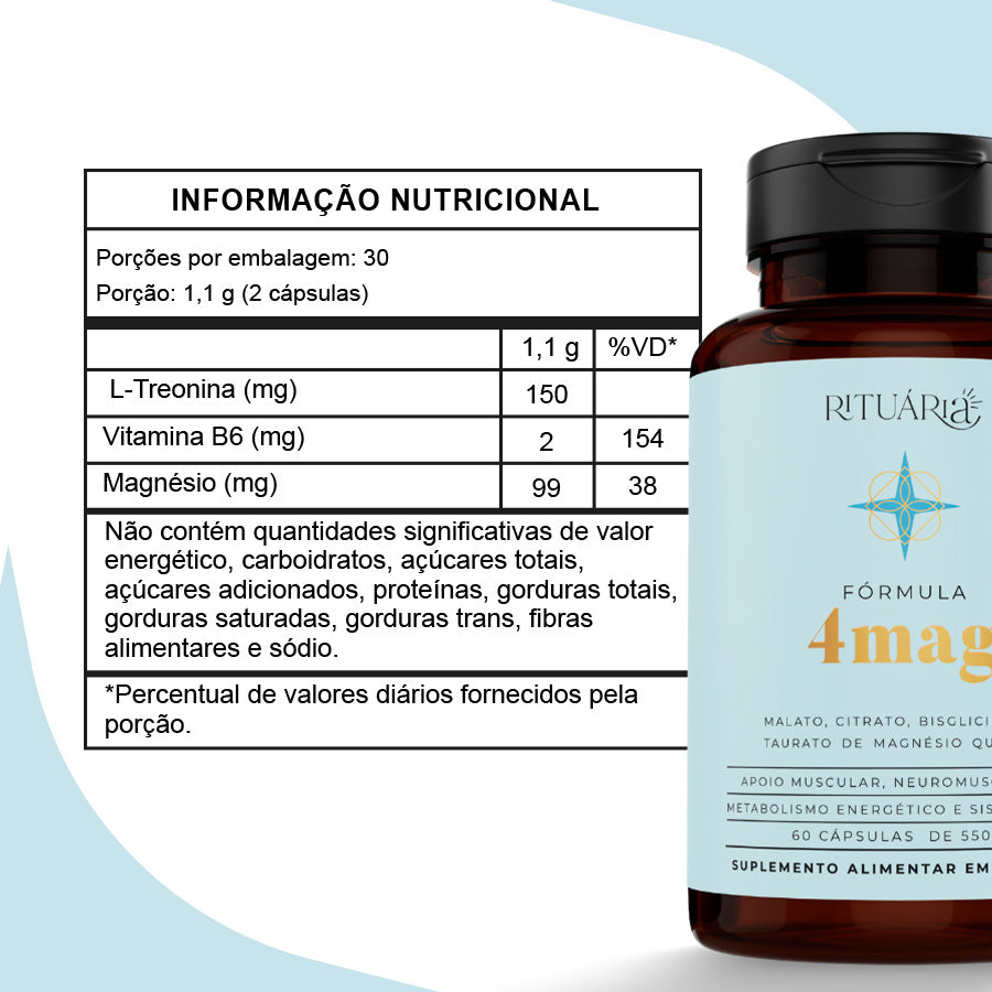 Fórmula 4Mag (Magnésio) - 30 dias