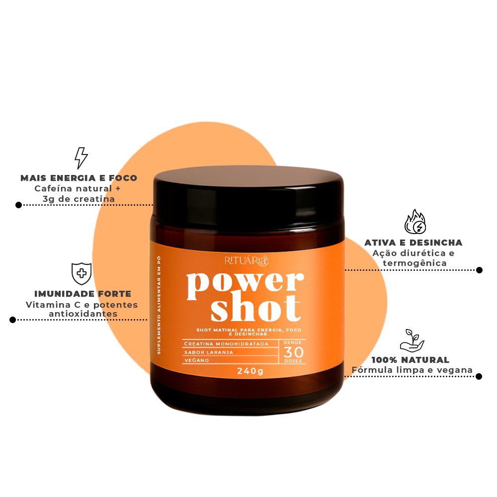 Power Shot com Creatina - Sabor Laranja